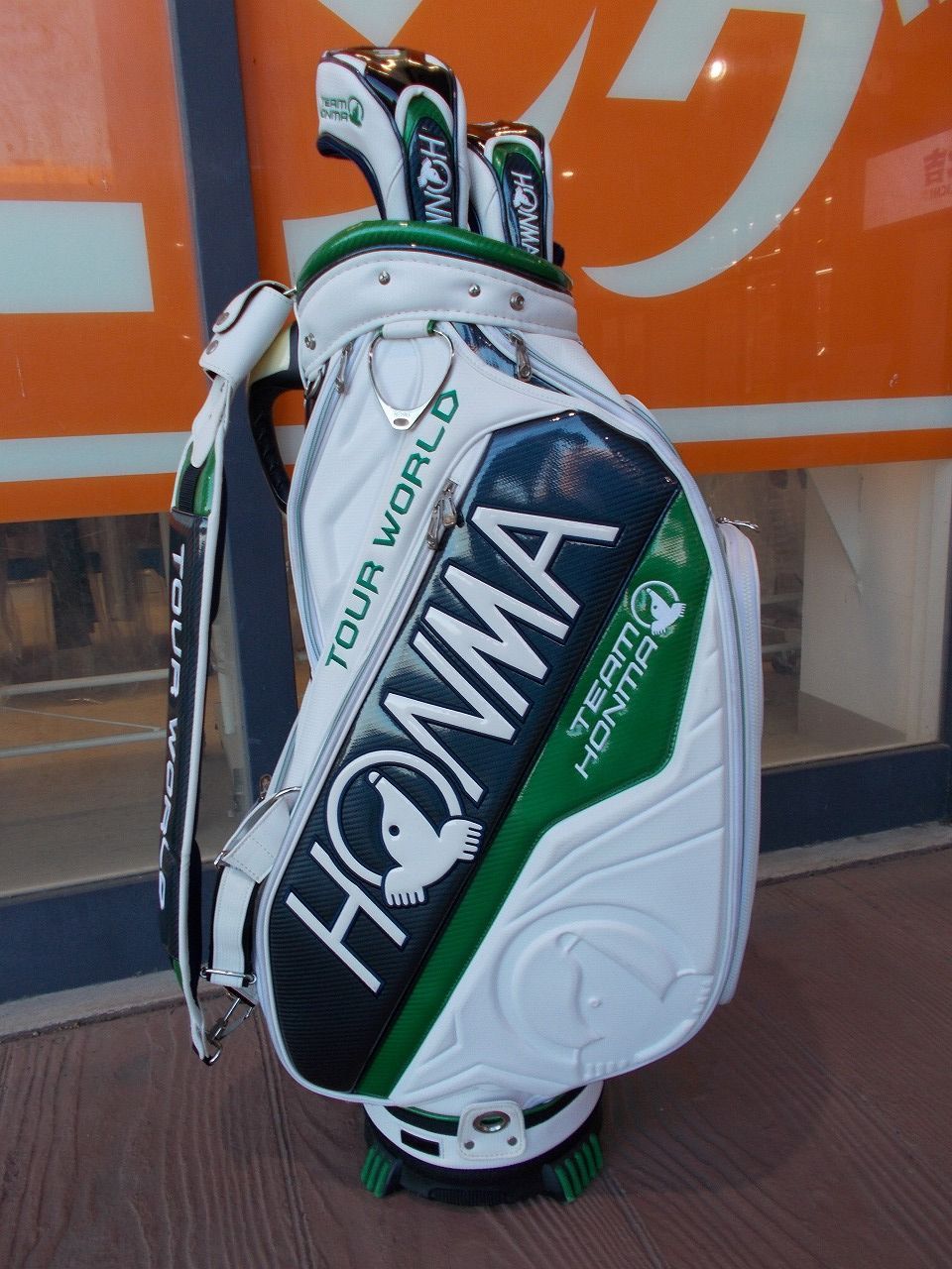 HONMA Hiro Honma キャディバッグ グリーン ゴルフ 希少☆良好 HONMA CB-1501 ツアーモデル 9型 5.5kg ホワイト