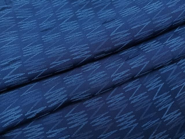 平和屋着物●上質な色無地　紗綾形地紋　藍鉄色　正絹　逸品　未使用　AABL7452ph
