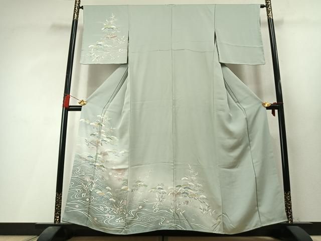 平和屋着物●訪問着　松竹梅　暈し染め　金彩　正絹　逸品　AABL3573fy