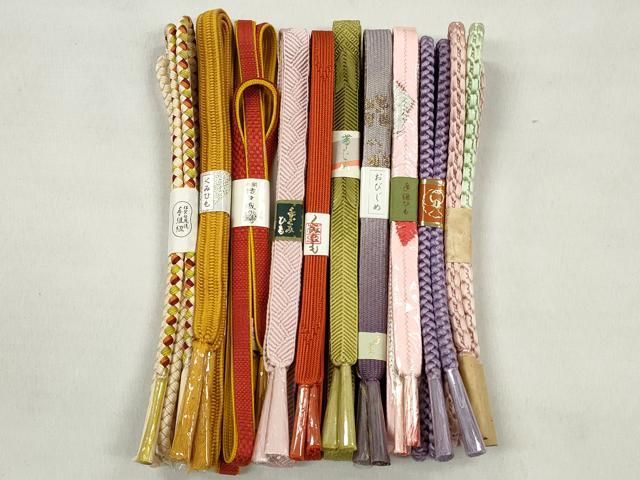 平和屋着物●和装小物　帯締め10本セット　高麗組　笹浪組　大和組　金銀糸　さが美・高島屋扱い　逸品　未使用　CABK5000qe 14,820円