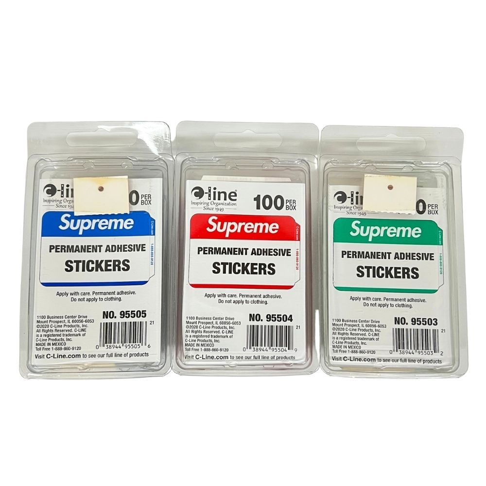 SUPREME シュプリーム PERMANENT ADHESIVE STICKERS ステッカー 3点セット レッド グリーン ブルー 正規品 / 56050 7,920円