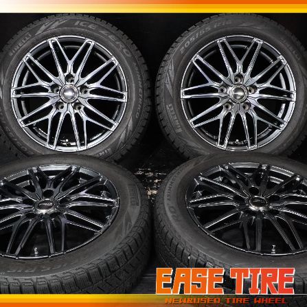 美品 ピレリ アイスゼロアシンメトリコ / TOPY SIBILLA W45 【 205/55R16 / 6.5J +38 114.3 5H 4本 】 スタッドレス リーフ オーリス等