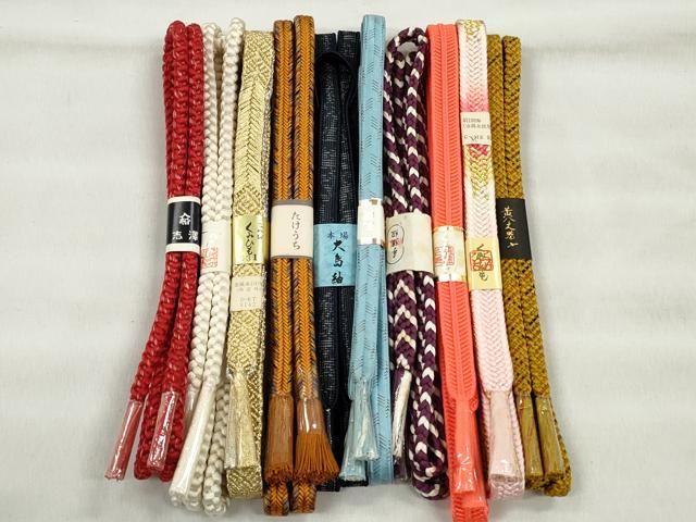 平和屋着物●和装小物　帯締め10本セット　礼装用　冠組　大和組　大島紬　金銀糸　逸品　未使用　CABK5112qe 14,235円