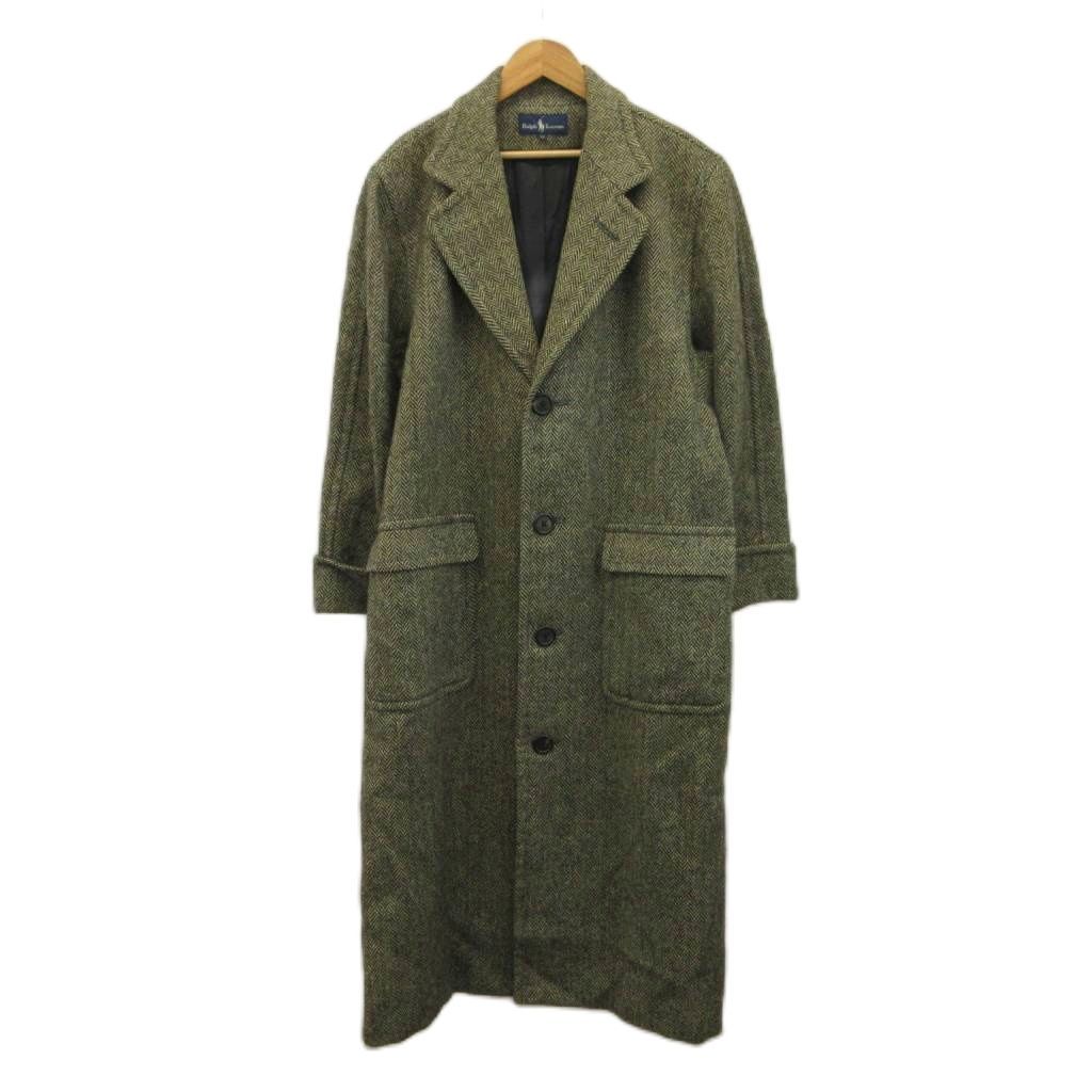 ラルフローレン RALPH LAUREN チェスターコート アウター ツイード ロング 総裏地 ヘリンボーン柄 総柄 11 L ベージュ /XZ ■GY18 18,648円