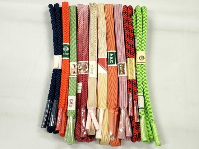 平和屋着物●和装小物　帯締め10本セット　佐賀錦　笹浪組　御岳組　金銀糸　伊勢丹・西武百貨店扱い　逸品　未使用　CABK4892qe