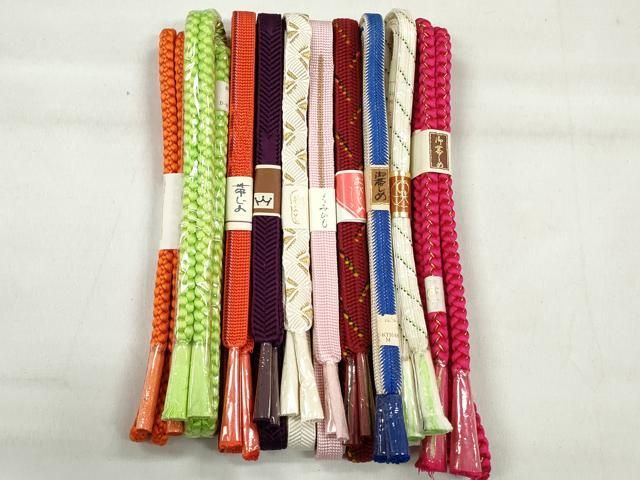 平和屋着物●和装小物　帯締め10本セット　唐組　笹浪組　礼装用　金糸　逸品　未使用　CABK4913qe 14,430円