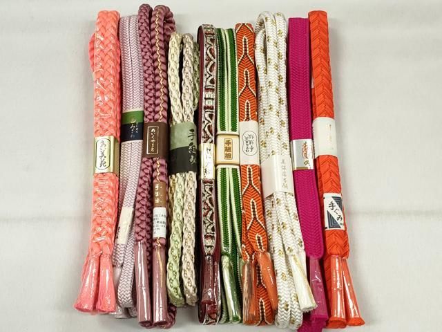 平和屋着物●和装小物　帯締め10本セット　御岳組　礼装用　めいくやまと　金銀糸　逸品　未使用　CABK4980qe
