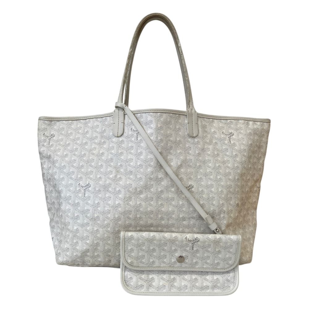 良品 GOYARD ゴヤール サンルイPM トートバッグ ポーチ付き ホワイト 