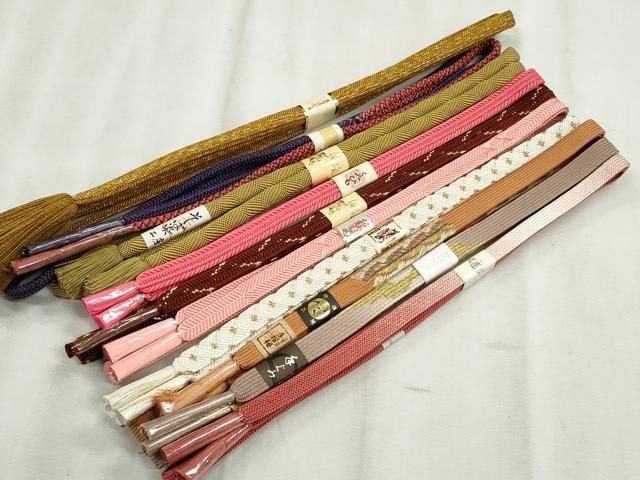 平和屋着物●和装小物　帯締め10本セット　高麗組　唐組　笹浪組　礼装用　金糸　逸品　未使用　CABJ3992qe 14,040円