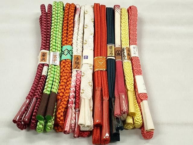 平和屋着物●和装小物　帯締め10本セット　冠組　鴨川組　礼装用　金糸　逸品　未使用　CABK4832qe