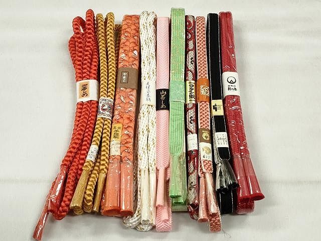 平和屋着物●和装小物　帯締め10本セット　高麗組　笹浪組　礼装用　金糸　やまと誂製　鈴乃屋扱い　逸品　未使用　CABK4834qe