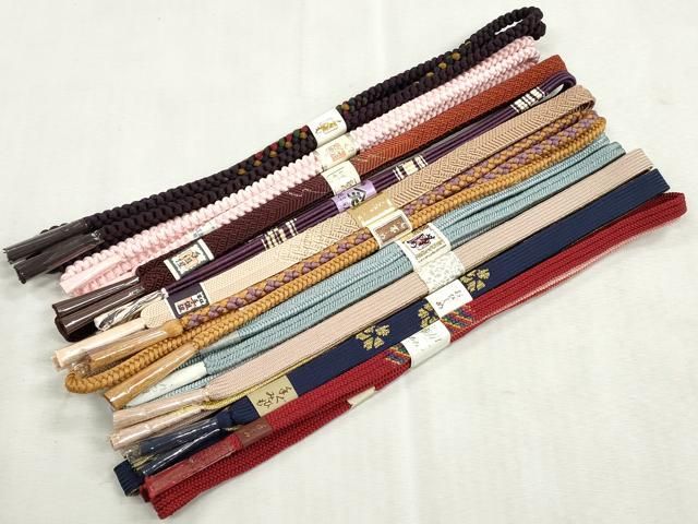 平和屋着物●和装小物　帯締め10本セット　高麗組　冠組　金糸　逸品　未使用　CABJ3914qe