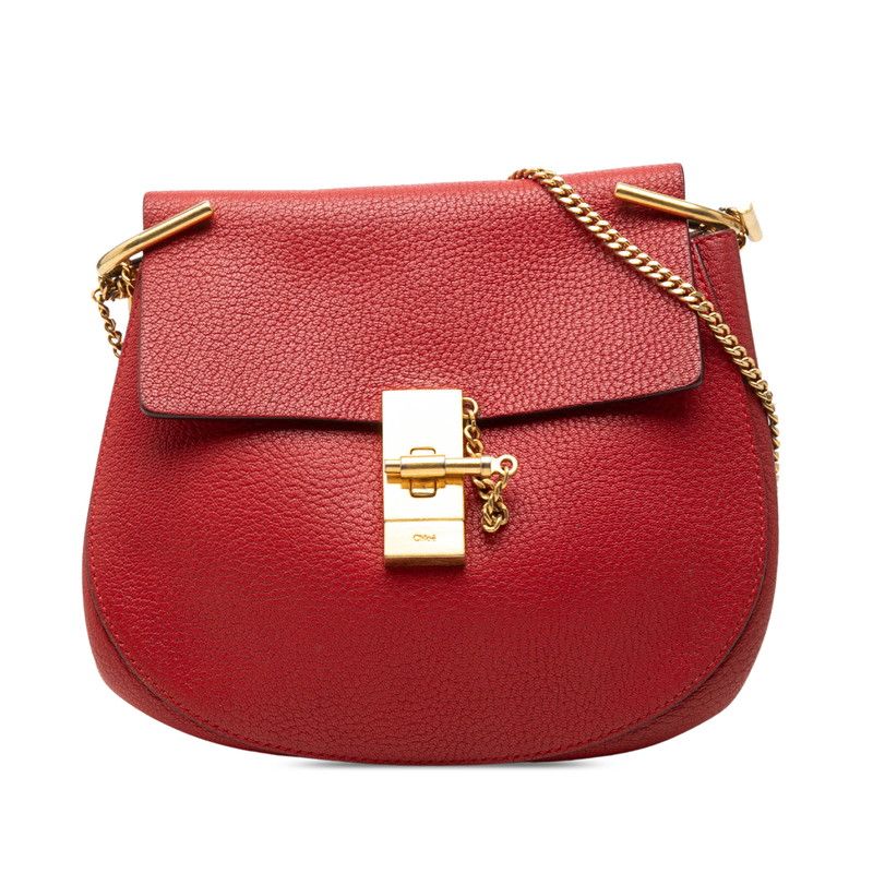 クロエ ドリュー 斜めかけ チェーン ショルダーバッグ 04165765 レッド ゴールド レザー レディース Chloe【1-0283493】 29,850円