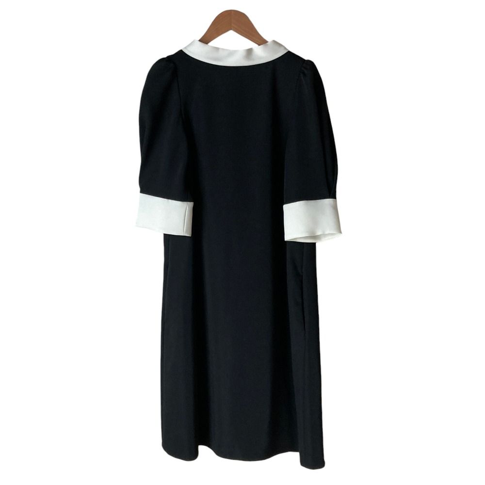 美品 CELFORD セルフォード Aラインボウタイワンピース 36 ブラック 