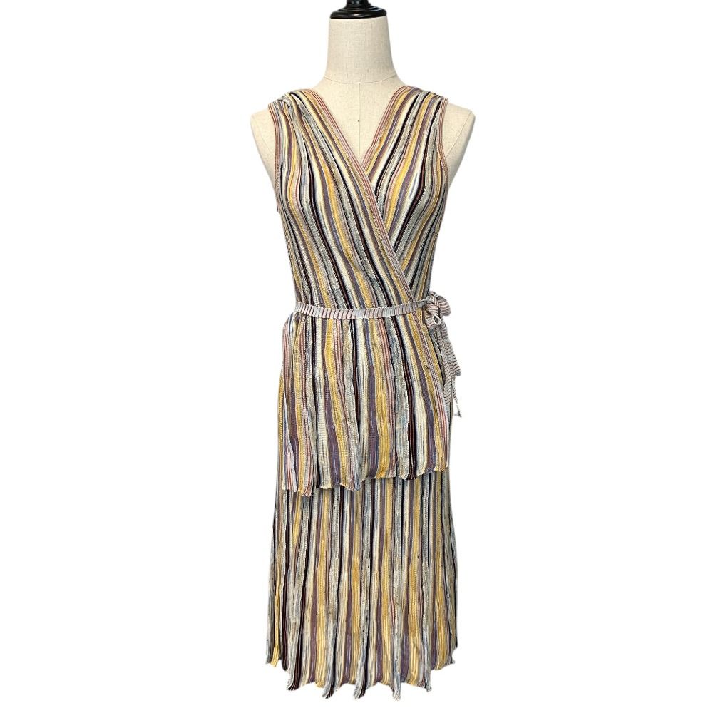 良品 M MISSONI エム ミッソーニ リネンブレンド ストライプ