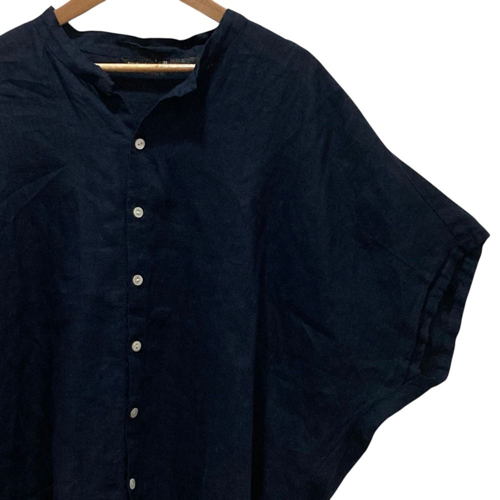 美品 pas de calais パドカレ 60リネン ブラウス シャツ 6411 サイズ34