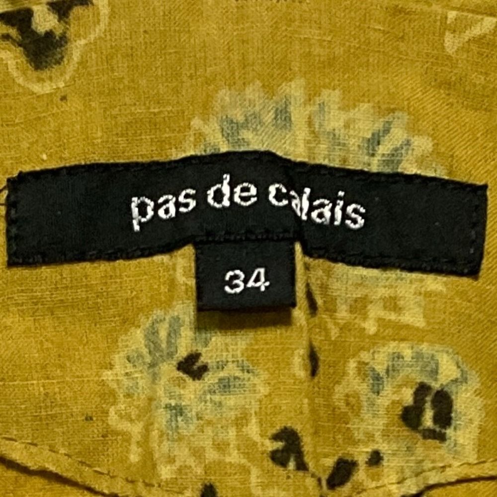 良品 pas de calais パドカレ ブロックプリントブラウス ロング