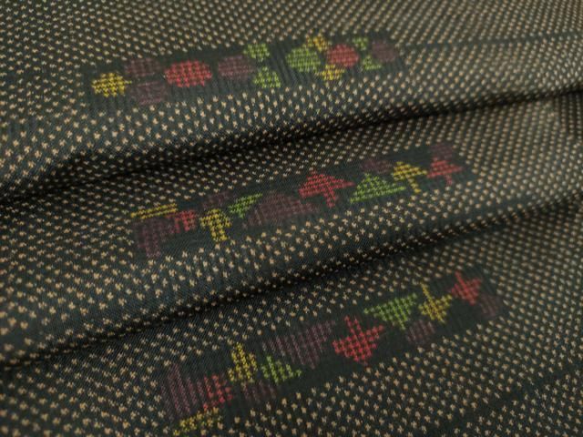 平和屋着物●本場大島紬　7マルキ　横段文　正絹　逸品　未使用　DABG8237ps