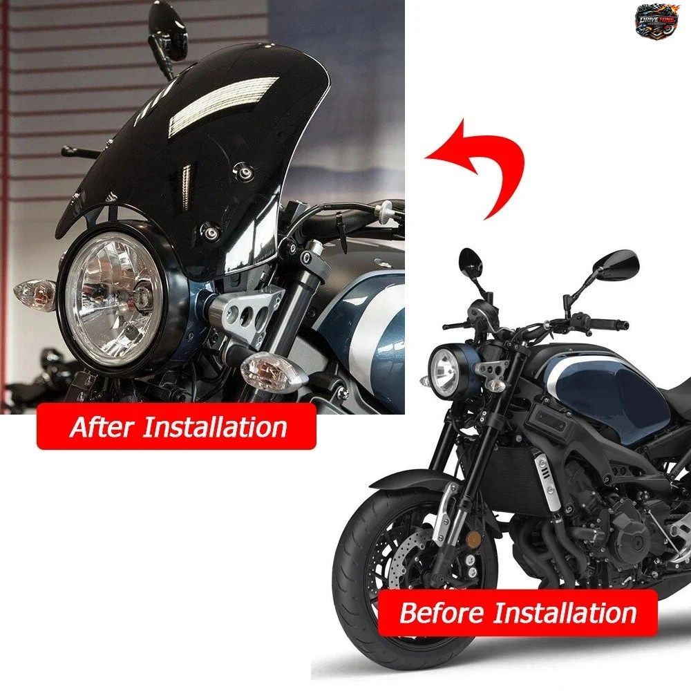 LJBKOALL製 XSR900用ウインドスクリーンウィンドディフレクター（ブラケット付き）、ヤマハ XSR900用、XSR 900 ウインドシールド、ウインド