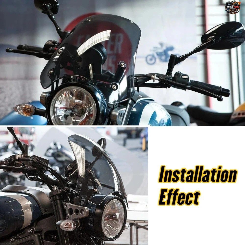 LJBKOALL製 XSR900用ウインドスクリーンウィンドディフレクター（ブラケット付き）、ヤマハ XSR900用、XSR 900 ウインドシールド、ウインド