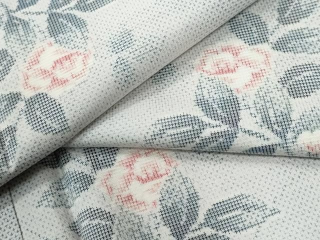 平和屋着物●本場大島紬　白大島　9マルキ　枝花文　正絹　逸品　未使用　CABI2206yc