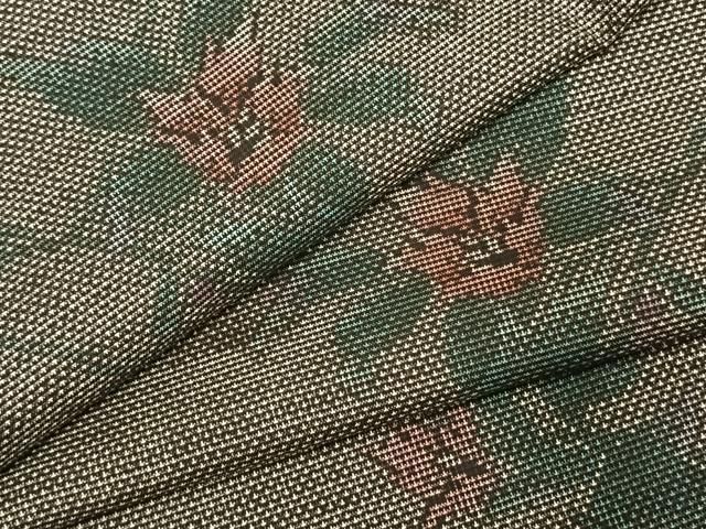 平和屋着物●本場大島紬　カタス7マルキ　草花文　正絹　逸品　AABJ4280fy
