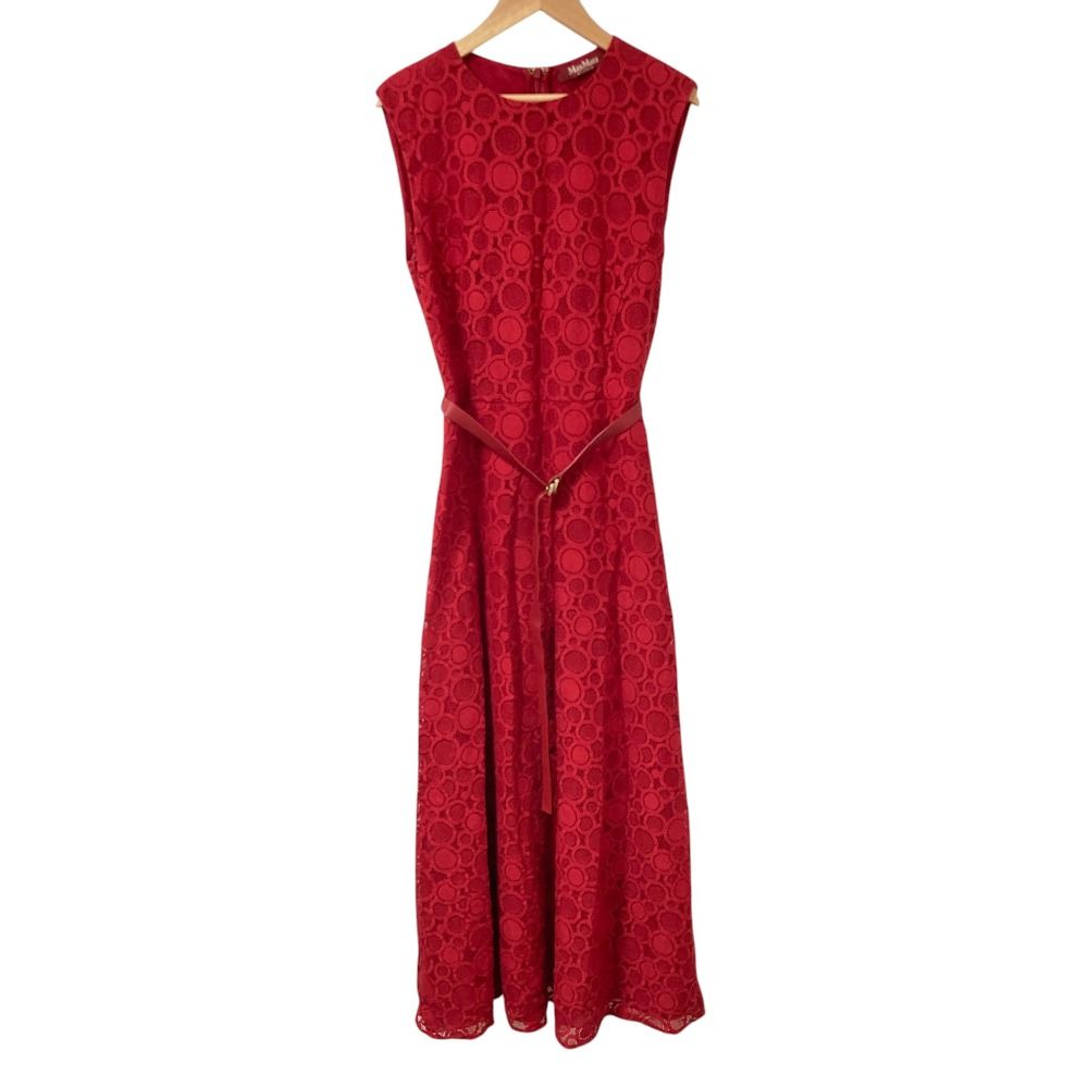 美品 Max Mara STUDIO マックスマーラステュディオ ベルト付き レース