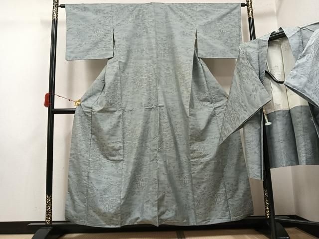 平和屋着物●本場大島紬　アンサンブル　風景草木文　正絹　逸品　AABJ7203ph