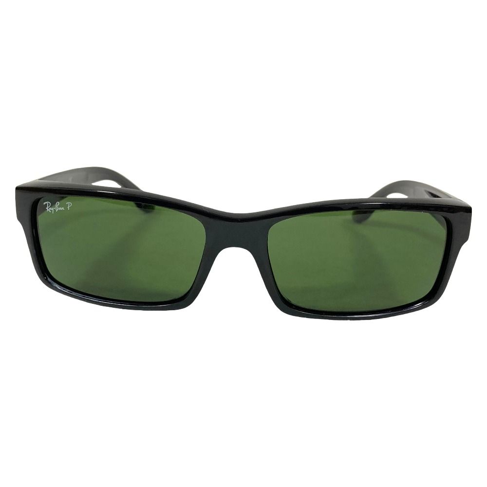 美品 Ray-Ban レイバン セルフレーム スクエアシェイプ ポラライズド 偏光 サングラス アイウェア RB4151 ブラックフレーム メンズ 古着 中古 USED