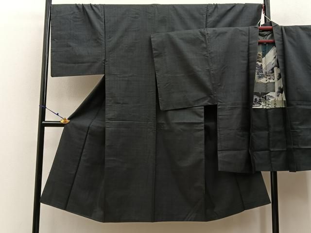 平和屋着物●男性　本場大島紬　アンサンブル　亀甲柄　正絹　逸品　BAAX6415hj