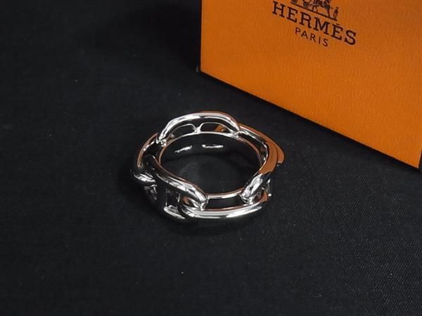 定額 ■新品同様■ HERMES エルメス シェーヌダンクル ルカデ レガート スカーフリング スカーフ留め アクセサリー シルバー系 FY3966