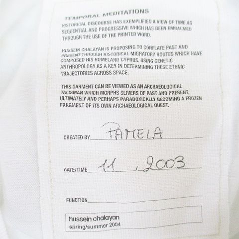 フセインチャラヤン Hussein Chalayan 半袖 Tシャツ カットソー 白系