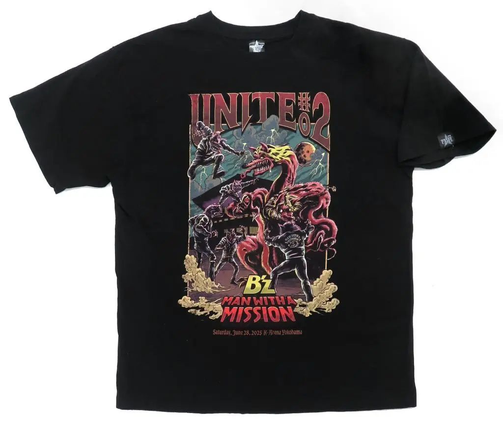 中古】Tシャツ B'z×MAN WITH A MISSION コラボTシャツ ブラック L