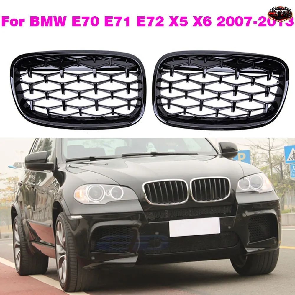 ダイヤモンドグリル キドニーフロントバンパー フェイスリフトグリル インサイドカバー BMW X5 X6 E70 E71 2008-2014 2009 2010 2011 10,149円