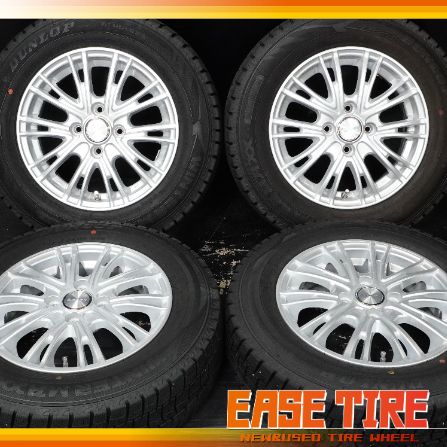 24年製 バリ山 LEBEN 14in 5.5J +50 100 4H ダンロップ WM02 175/70R14 アクア ヤリス ヴィッツ フィット スタッドレス 4本 26,000円