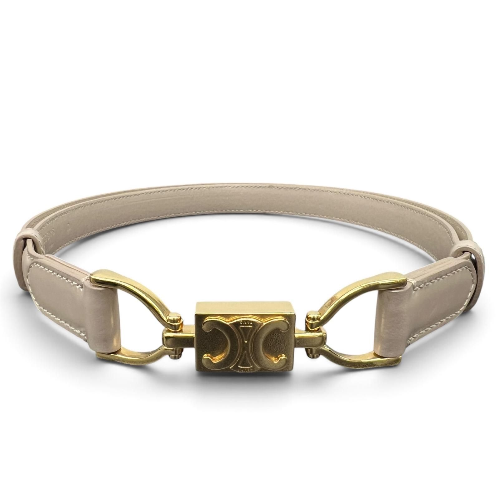 CELINE ベルト オフホワイトベージュ ゴールド金具 CELINE ベルト オフホワイトベージュ ゴールド金具 Celine Belt