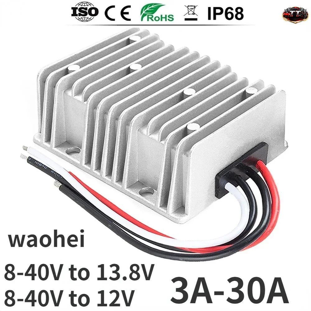 8-40Vから13.8V、12V、30A、25A、20A、10A、6A、3A DC-DC電源コンバーター、レギュレーター、バックブースト電圧安定器、自動車、ソーラー