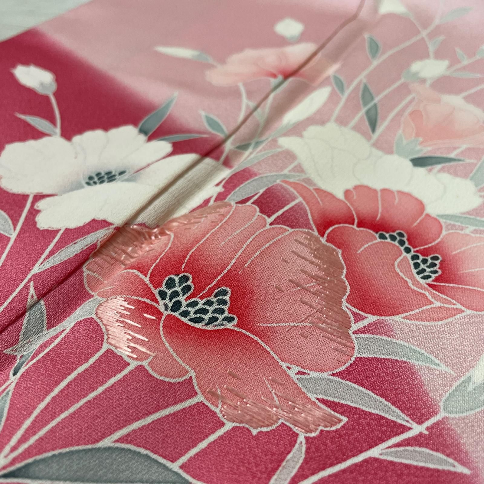 付下げ 上品な花模様 着物 正絹 X-7117