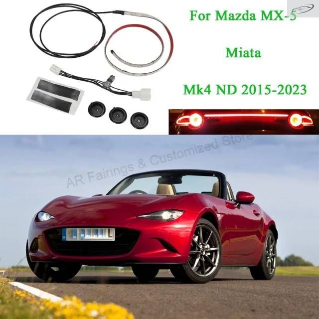 Update Rear Red Strip Light Mazda MX-5 Miata Mk4 ND 2015-2023 Soft Top and RF Models LED Boot Lid Strip Easy Installation 7,672円