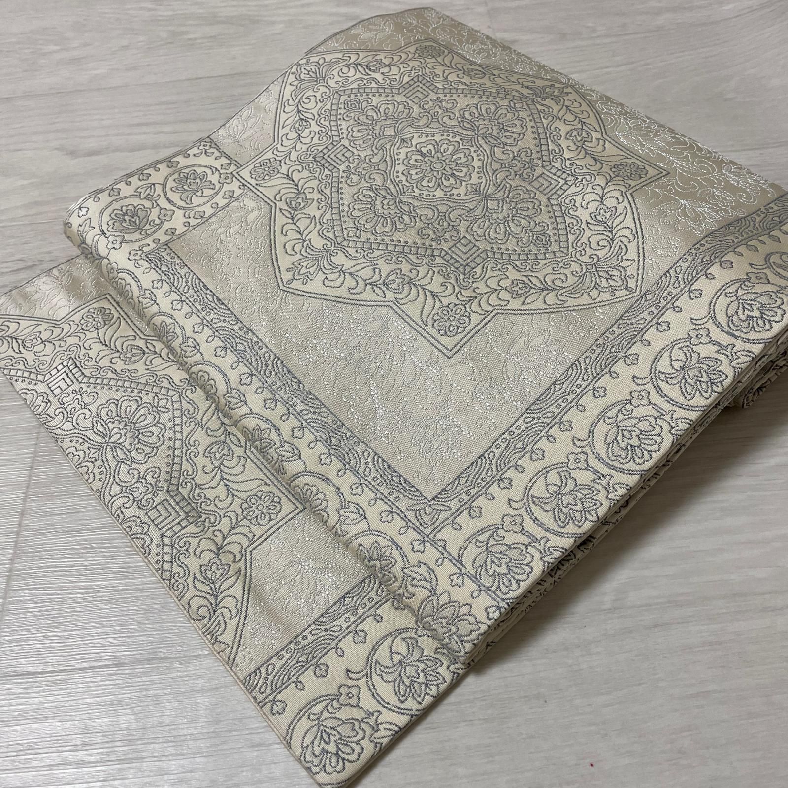 名古屋帯 正倉院に花唐草 美しい織 九寸 正絹 着物 X-7164 6,958円