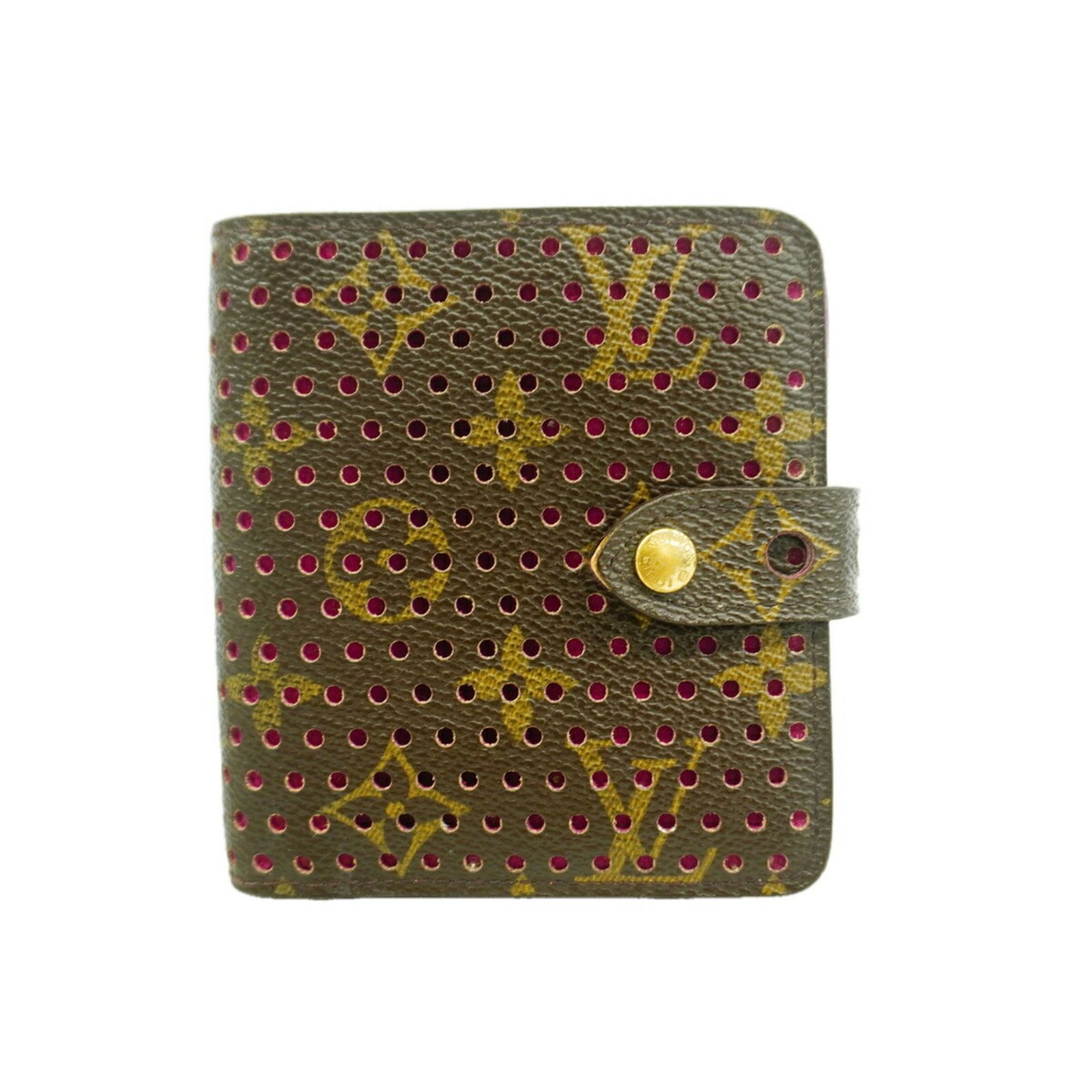 ルイ・ヴィトン(Louis Vuitton) ルイ・ヴィトン 財布 モノグラム・ペルフォ コンパクトジップ M95188 フューシャ ブラウンレディース