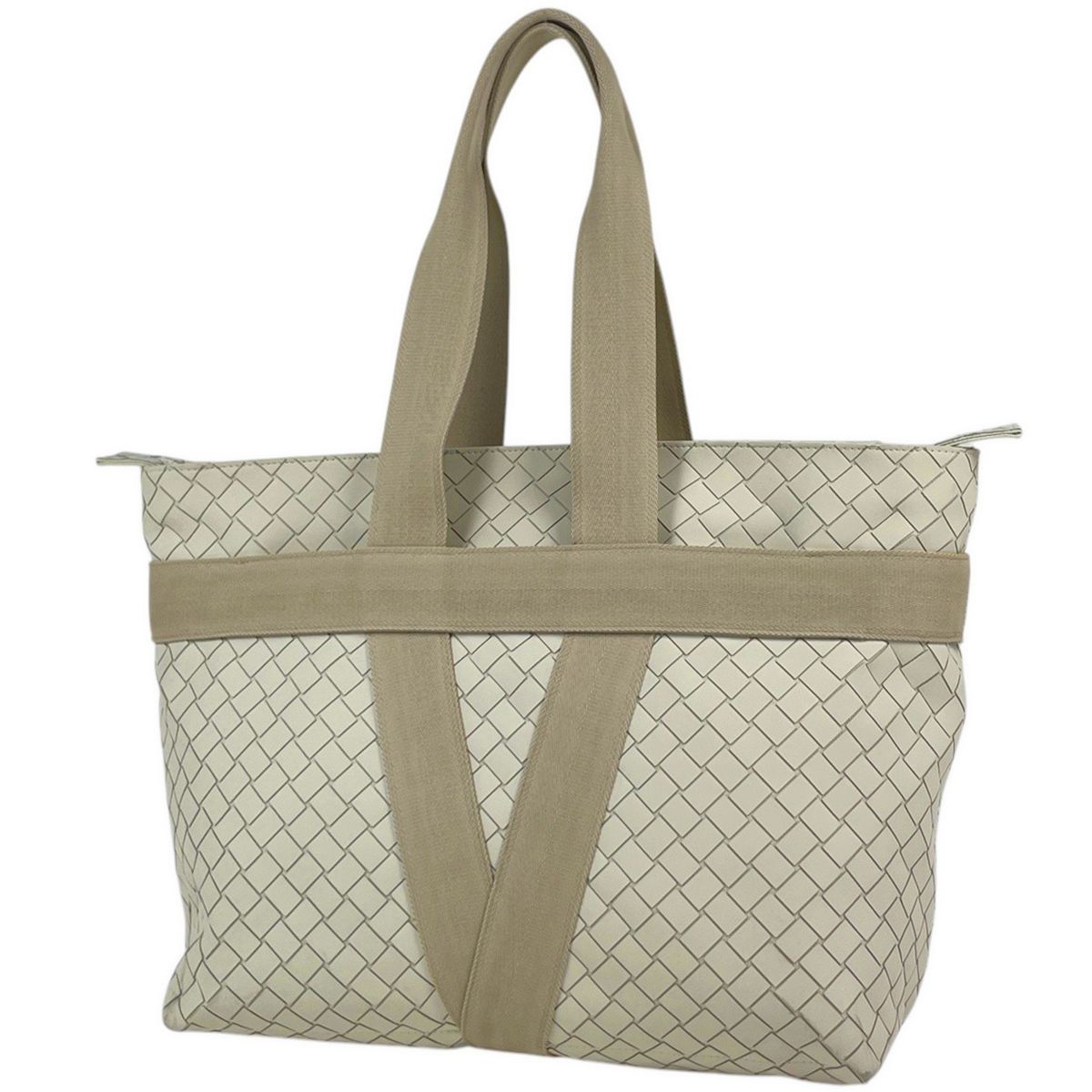 ボッテガヴェネタ BOTTEGAVENETA トートバッグ イントレチャート スコルピート ラバー アイボリー レディース 【中古】 66,000円