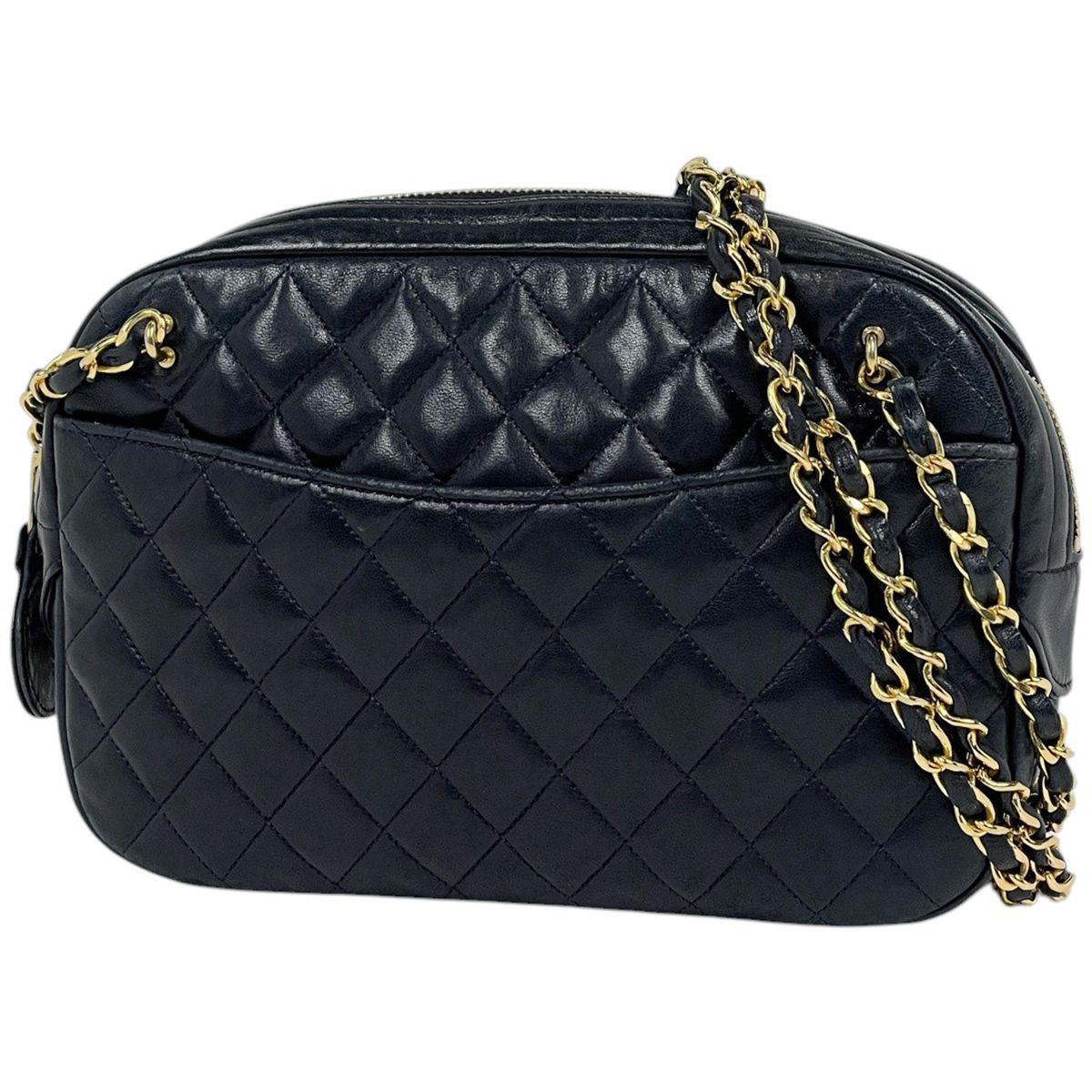 シャネル CHANEL ショルダーバッグ ココマーク レザー ネイビー レディース 【中古】