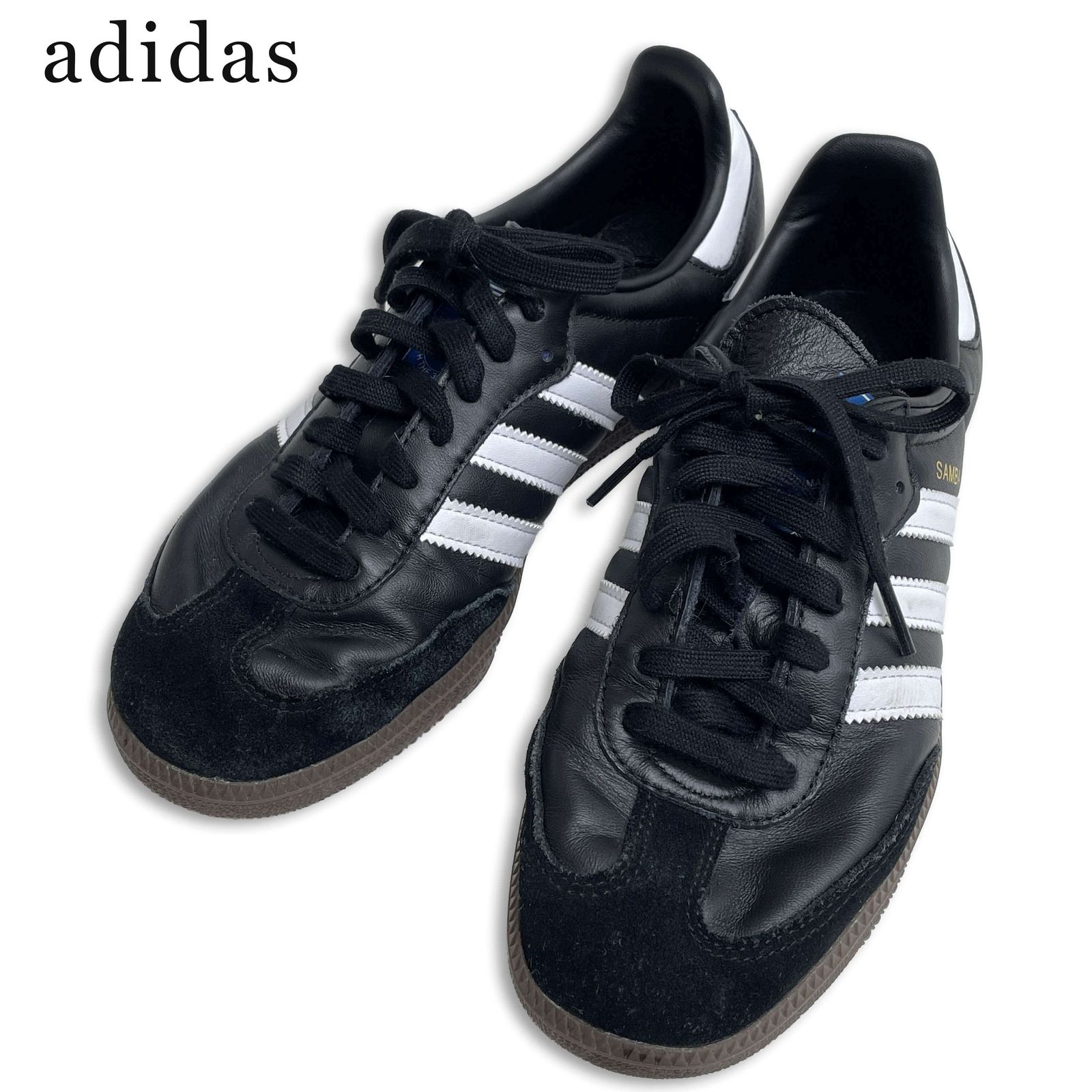 adidas アディダス 通年★ 【Samba OG】 24SS 本革 ローカット 3本ライン スニーカー Sz.26.5cm メンズ 黒