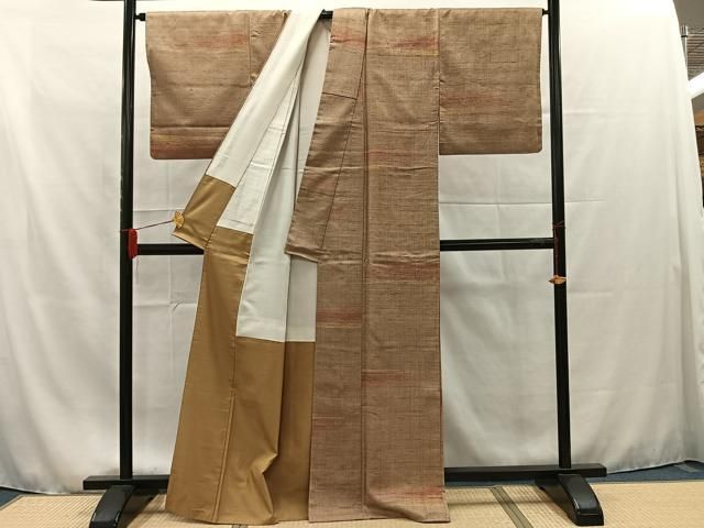 平和屋着物○上質な紬 雪輪花鳥文 正絹 逸品 CAAZ0870vf