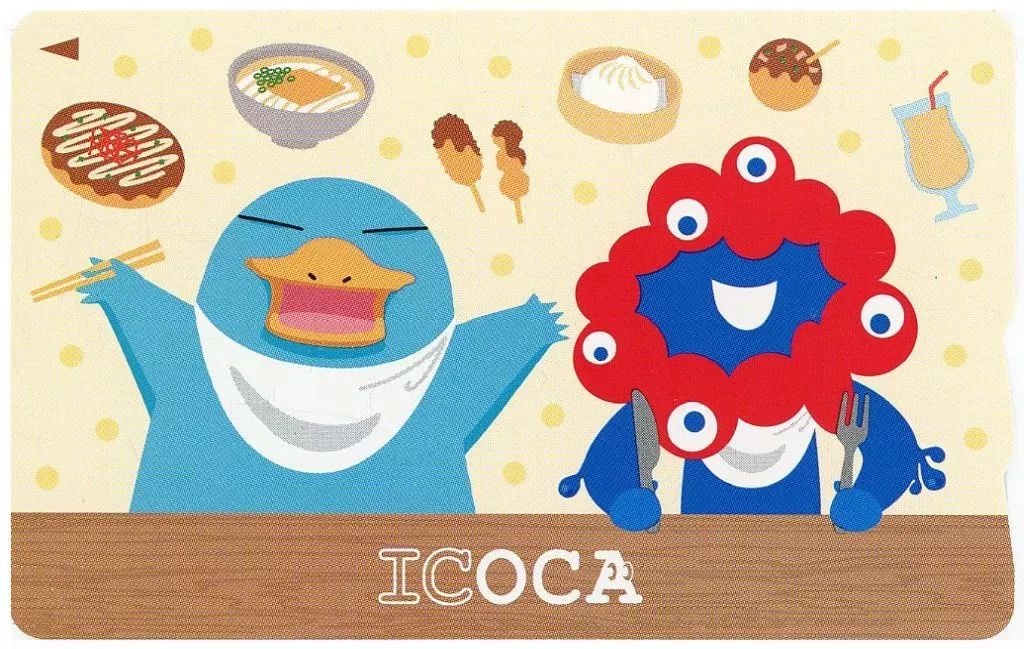 中古】キャラカード ミャクミャク＆カモノハシのイコちゃん ICOCA(記念