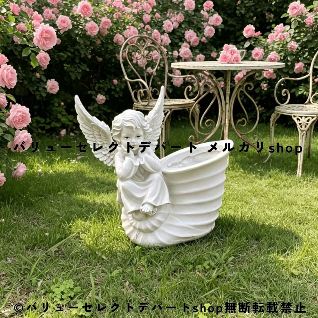 エンジェル プランター 天使 植木鉢 レトロ ガーデンオーナメント ガーデンデコレーション 庭 芝生 装飾 ガーデン雑貨 パティオ テラス 花壇 園芸 ガーデニング オブジェ 置物 エクステリア 屋外装飾 庭飾り 玄関装飾 アンティーク風 ギフト