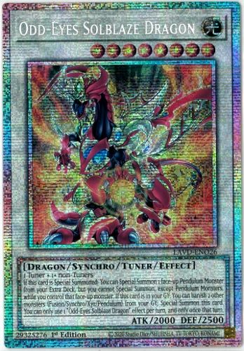 遊戯王/英語版/EU版/オッドアイズ・ソルブレイズ・ドラゴン/Odd-Eyes Solblaze Dragon/スターライトレア/1st Edition/レジェンダリー・アーク・ファイブ・デックス/LAVD-ENO26