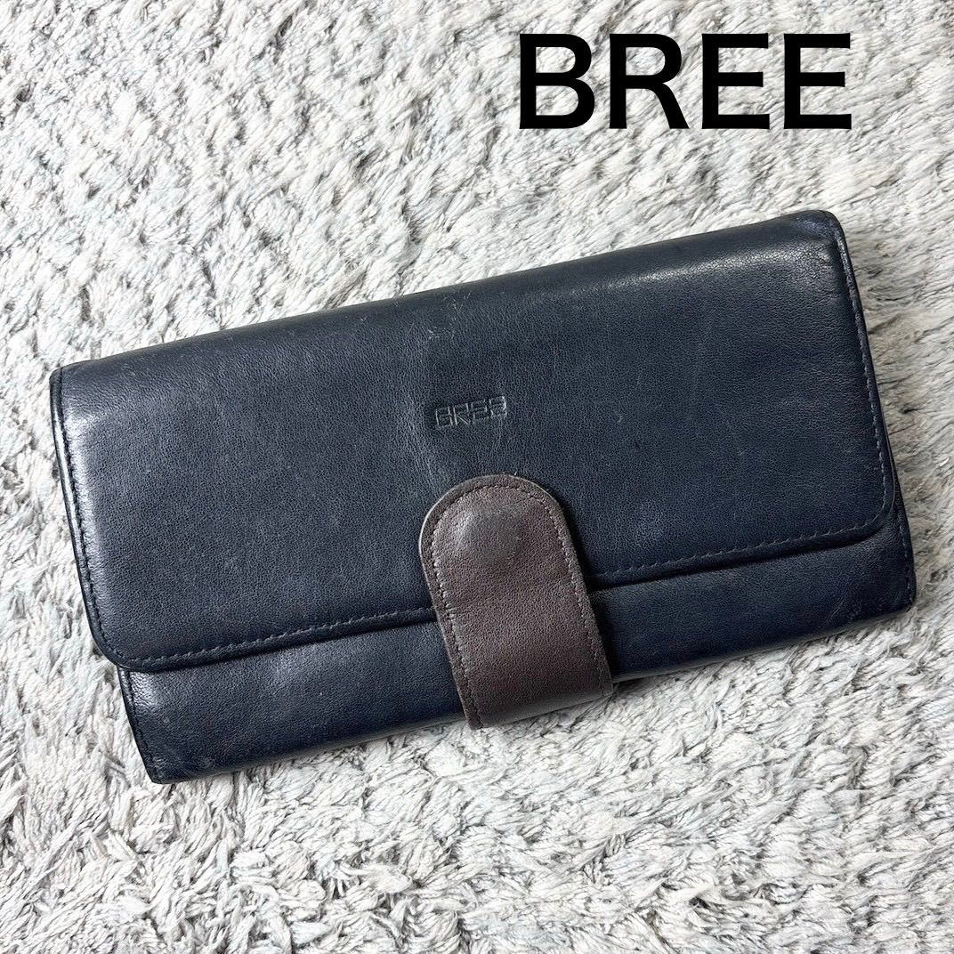 BREE ブリー 長財布 ロングウォレット ブラック レザー - メルカリ