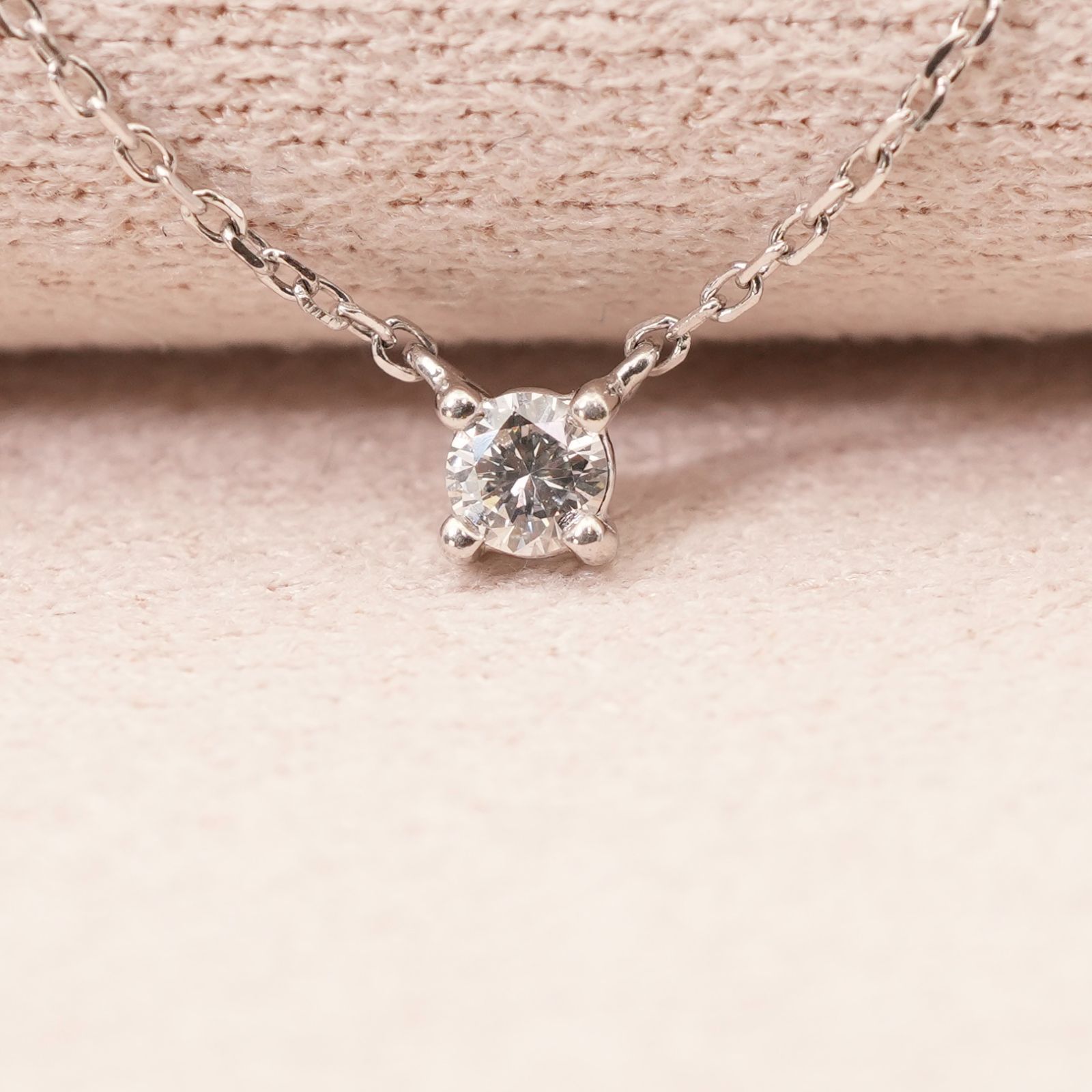 スタージュエリー ダイヤ プラチナ ネックレス 0.08ct◎/24-4078